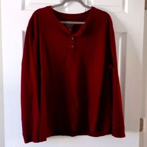 St. Johns Bay Red Legacy Henley Long Sleeve Size:XXL